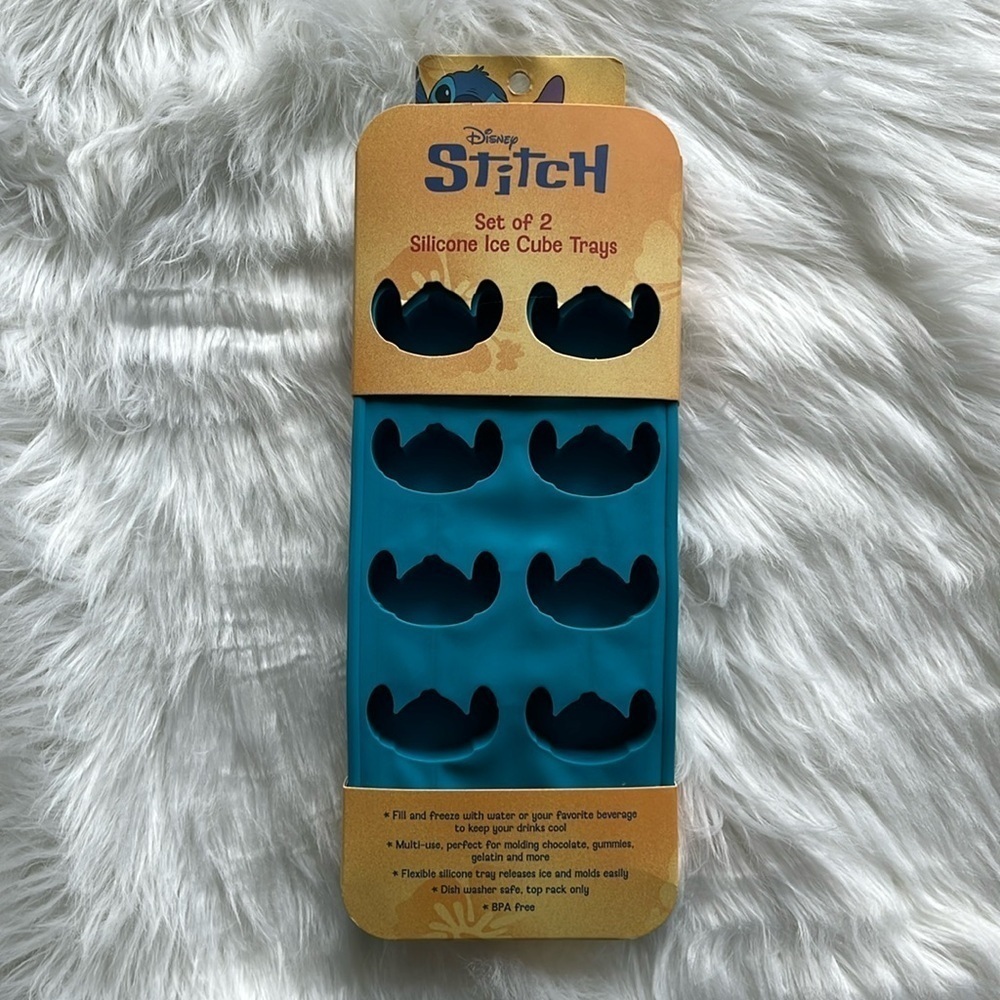 🆕 Set of 2 Silicone Ice Cube Trays Stitch from Lilo & Stitch BPA Free Blue